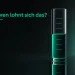 Transparenter Zylinder mit grün gefülltem Wasserstand, der sich exakt auf einer von sieben Skalierungen einpendelt.
